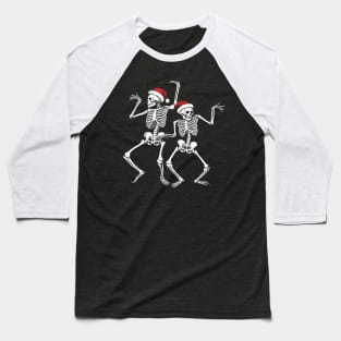 Spooky Christmas Skeletons Baseball T-Shirt